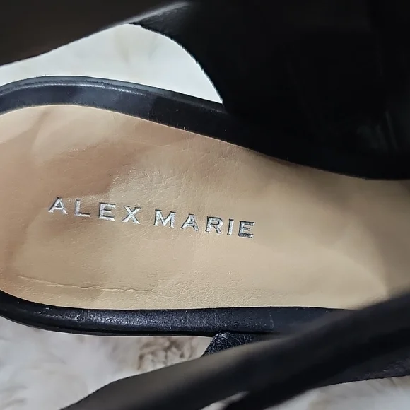 Alex Marie Black Peep Toe/Heel Sandal Booties size 9‎ - Picture 5 of 8